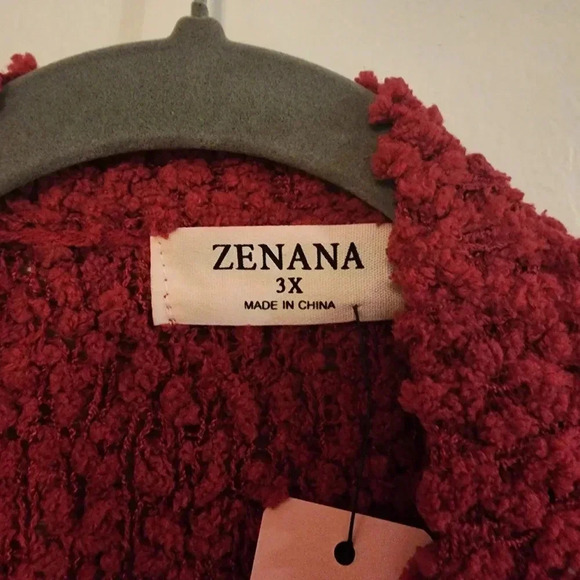 NWT Zenana long sleeve plus size sweater Chunky Knit cardigan 1x & 2x - Picture 6 of 7